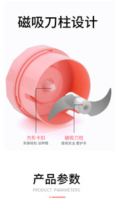 Hachoir à viande manuel 3 lames en PP et acier inoxydable pour usage domestique, presse-ail rapide et hachoir à aliments - Product Image 6