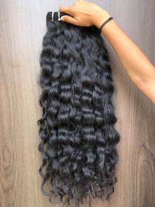 Lots de tissages de cheveux 100% vierges indiens, noir de jais bouclé, double trame, simple tirage, 16 pouces, pour grossistes - Product Image 2
