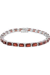 Amethyst and Cz <b>Bracelet</b> in 92.5 Sterling Silver KLSB-20417 - Product Image 6