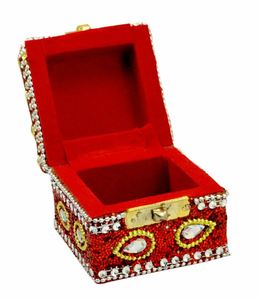 Small Jewelry <b>Box</b> with Mirror Lid Decorative Storage Organizer for Rings <b>Earrings</b> Travel Case Home Bulk Supply - Product Image 3