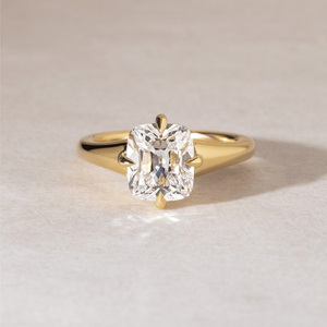 EtherStar Jewels 2.5ct <b>Cushion</b> Cut Lab Grown Diamond Compass Prong Engagement <b>Ring</b> 18K Yellow Gold Solitaire <b>Ring</b> for Women - Product Image 1