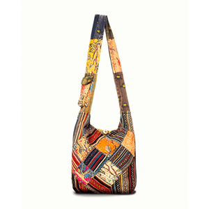 Borsa Hobo Trapuntata con Patchwork per Donna - Product Image 1