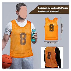 Nylon Mesh Scrimmage Team Practice Vests Pinnies Jerseys Adult Training Vest for Basketball <b>Soccer</b> Football Breathable - Product Image 2