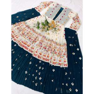 Designer Beautiful Koti Embellished Party Wear Lehenga Choli <b>Indian</b> & <b>Pakistani</b> <b>Clothing</b> - Product Image 3
