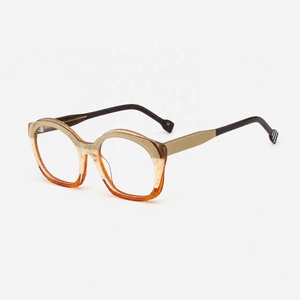 Monture Optique Multicolore en Acétate Effet Œil de Chat, Lunettes Rétro Unisexe de Haute Qualité Orange Rose, Montures de Mode OEM ODM Vente en Gros 2026 - Product Image 6