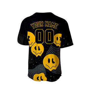 Nouveautés Été Maillot de Baseball Personnalisé Noir Motif Noir-Jaune Tenues de Sport Uniformes - Product Image 4