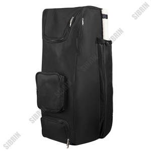SIBRIN Premium Solid Black Stand-Up Cricket Wheelie Kit Bag Large Capacity Waterproof Portable Water Resistant Bats <b>Pads</b> Sports - Product Image 5