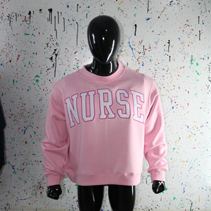Sudadera de Cuello Redondo para Enfermeras, Color Rosa, Algodón, Corte Regular, Unisex, Informal, con Estampado de Letras en la Parte Delantera, CLUSH SPORTS - Product Image 3