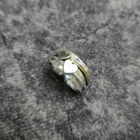 Bague rotative double cœur Bohème en laiton plaqué argent de haute qualité, faite à la main, minimaliste, unisexe, pour fêtes et occasions, livraison rapide