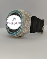 Luxuriöse Vollständig mit Diamanten Besetzte Uhr Micro Pave Moissanit-Lünette Edelstahl Herren Hip-Hop-Uhr