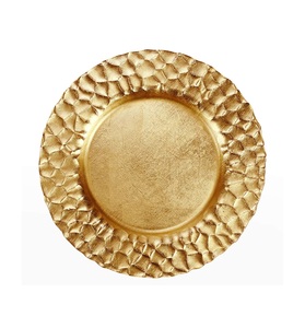 Assiettes de présentation en laiton massif, grandes assiettes de base pour dîner, assiettes de table à rebord large, élégantes pour réceptions de mariage et événements - Product Image 5