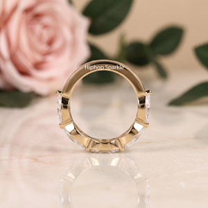 Bague Vintage en Argent Sterling 925 avec Moissanite Taille Marquise et Trois Pierres Serties, Bijou Fin Minimaliste pour Mariage ou Promesse, Idéal Cadeau - Product Image 2