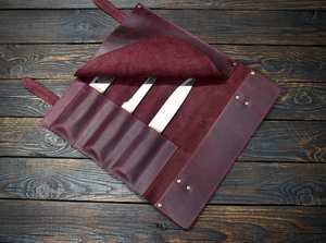 Sac de Chef en Cuir de Vachette de Luxe Anti-Odeur, Robuste et Durable, pour Rangement de Couteaux, Organisateur Culinaire, Idéal pour les Voyages, Ustensiles de Cuisine - Product Image 5