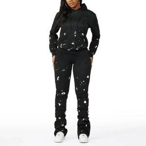 2026 Tie Dye Printing Sublimation Elegant Tracksuit for Women USA Size Pullover flare sweatpants full zip up hoodie tracksuit - Product Image 6