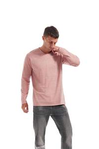 Mens V Neck T Shirts 100% Cotton <b>Long</b> Sleeve Quick Dry Best Design Casual Premium Customized OEM Breathable - Product Image 5