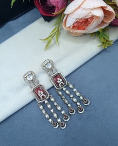 Handcrafted Delicate Radiant <b>Cut</b> <b>Stone</b> Kundan Chandelier Earrings Antique Gold Plated Earrings <b>For</b> Special Occasion And Parties - Product Image 6