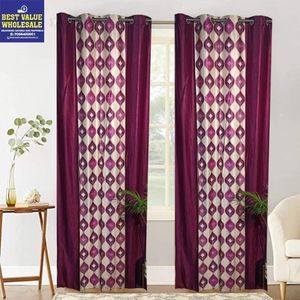 Cortina de Ventana de Poliéster Estampada de Lujo, 122 x 213 cm, Ecológica, Ignífuga, con Cenefa, Lista para Usar en el Hogar o Hotel - Product Image 1