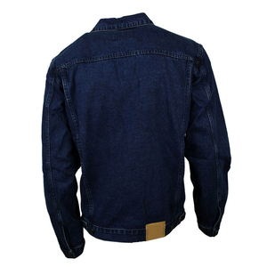 Chaqueta vaquera clásica azul oscuro para hombre, con relieve, lavada, al por mayor, de poliéster/nailon, cortavientos, transpirable, de manga larga, con botones, informal - Product Image 3