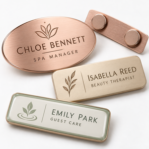 Placa de Identificación Personalizada de Metal para Empleados, Etiqueta con Nombre para Uniforme, Logotipo Personalizado, Proveedor Mayorista - Product Image 1