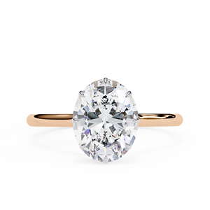 Bague de fiançailles classique en or 10k 14k 18k avec diamant ovale de 2 carats cultivé en laboratoire, rapport IGI, diamant VS DEF pour anniversaire, mariage - Product Image 3