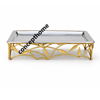 Plateau de service en métal artisanal, durable, élégant, de qualité commerciale, pour table de fête de mariage, finition peinte, prix de gros
