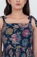 Gaun Midi A-Line Botanical Ringan 100% Katun Ramah Lingkungan Kualitas Terbaik Wanita Bahan Lembut Nyaman Elegan Kompetitif