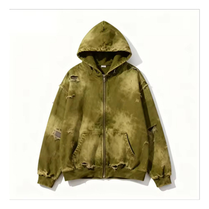 Sudadera con Capucha Vintage de Lujo con Efecto Ácido Desgastado 480GSM, Estampado Gráfico Personalizado, Estilo Oversize Distressed para Marcas de Ropa - Product Image 5