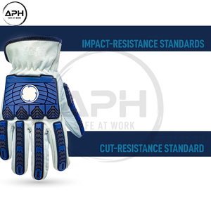 Guantes de Trabajo de Cuero Premium con Protección Contra Impactos, Palma y Dedos Reforzados, Muñequera Ajustable, para Uso Industrial y en Talleres - Product Image 2