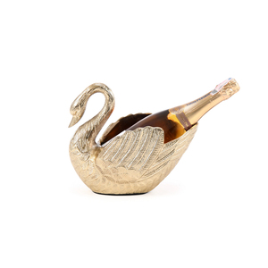 Modern Silver Swan Wine Bottle Holder Hand-Carved Decorative Wine Rack For Countertop & Home <b>Bar</b> Decor Luxury Tabletop Stand - Product Image 5