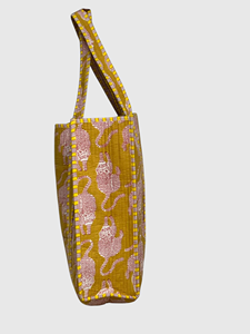 Bolso Tote de Algodón Estilo Bohemio con Estampado de Mono, Bolso de Compras para Mujer, Todas las Temporadas, Cierre Abierto - Product Image 3