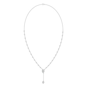 Collier Y en or rose avec diamant ovale de 2,39 ct créé en laboratoire, serti dans un cadre, style lariat, lumineux - Product Image 4