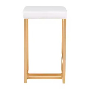 Bulk Supply Choice Faux Fur Cushion Gold Curved Wire Frame Use The Bar <b>Stool</b> And Chair For Glam Bedroom Vanity <b>Desk</b> Use Chair - Product Image 2