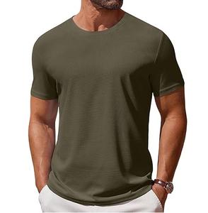 T-shirts respirants pour hommes, col rond, tricotés, design personnalisé, 100% coton, manches courtes, décontractés, unis, pour l'entraînement - Product Image 4