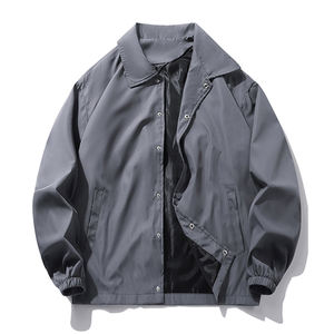 Chaqueta Deportiva Ligera para Hombre, Estilo Gabardina, para Primavera y Otoño, con Botones y Cuello Camisero, Cortavientos Informal - Product Image 4