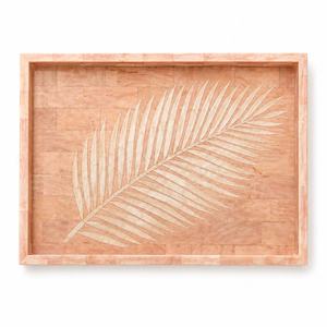 Bandeja Decorativa de Lujo con Incrustaciones de Hueso Hechas a Mano con Patrón de Inspiración Árabe para Hotel, Villa y Hogar - Product Image 1