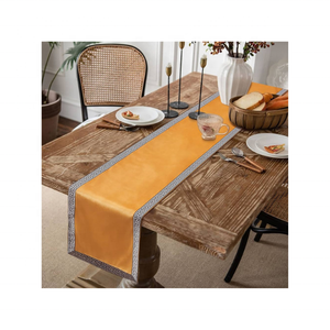 2024 Vibrant Velvet 84-Inch <b>Table</b> <b>Runner</b> GOTS Certified 100% Cotton Embroidered Tropical Design Weddings Home Planet-Friendly - Product Image 4