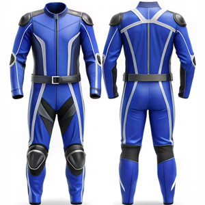 Combinaison de moto en cuir de vachette coupe confortable, coupe-vent, grande taille, pour homme, avec protection intégrale du corps et équipement de course - Product Image 4
