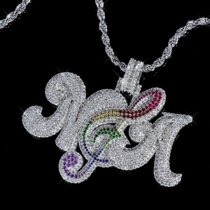 Custom Letter VVS Moissanite <b>Initial</b> <b>Pendant</b> 925 Sterling <b>Silver</b> Gold Plated Iced Out Hip Hop Jewelry for Men Women - Product Image 3