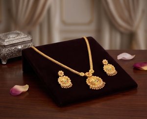 ชุดสร้อยคอและต่างหู Divyoro Classic ชุบทอง ทำจากทองแดงผสม ดีไซน์ลายดอกไม้ สำหรับงานแต่งงานและงานปาร์ตี้ของผู้หญิง - Product Image 2