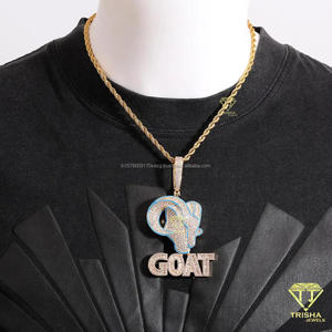 Luxury Animal Shape Hip Hop Pendant Necklace in 925 Sterling Silver with Hand Set Moissanite Diamonds - Product Image 4