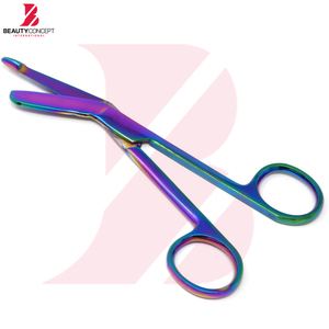 Tijeras para Vendajes Lister de 5.5 Pulgadas, Manuales, Multicolor Arcoíris de Titanio, Acero Inoxidable, Tijeras Médicas para Traumatismos, para Clínica - Product Image 3