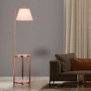 Modern Metal Floor Lamp with Table Iron Standing Lamp <b>Rose</b> Gold Floor <b>Light</b> Luxury Living Room Bedroom Hotel Decorative Lighting - Product Image 3