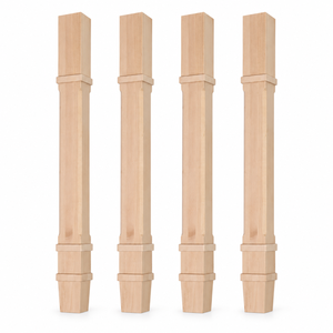 Pata de Mesa de Madera Maciza, Pata de Mueble de Madera Maciza, Parte Superior Cuadrada de 3 3/4 Pulgadas, Base de Mesa de Estilo Tradicional para Uso en el Hogar y la Oficina - Product Image 1