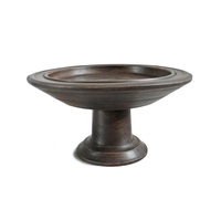Corbeille à fruits en bois artisanal sur piétement pour service de table, rangement de noix, présentation de snacks, aménagement de salle à manger et décoration intérieure