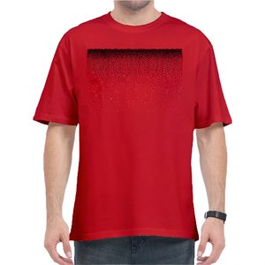 Custom <b>Men's</b> Red Distressed Washed Print 100% Cotton <b>T</b>-<b>shirt</b> High Quality Casual Streetwear with <b>Sequins</b> Solid Pattern BD Design - Product Image 3