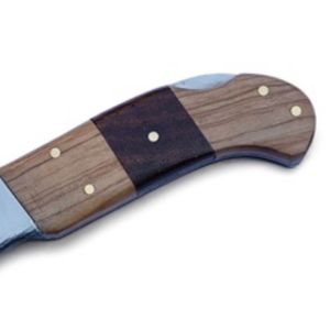 Handmade <b>Outdoor</b> Folding Knives Damascus <b>Steel</b> Blade Durable Ergonomic Handle with Leather Carry Sheath for Hunting Camping - Product Image 5