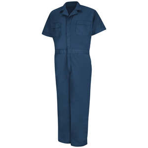 Combinaison de travail à manches courtes pour homme, en coton bleu marine respirant, uniforme - Product Image 2