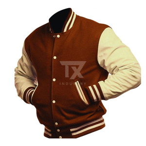 Wholesale Winter Old School Letterman <b>Baseball</b> <b>Jackets</b> <b>Men</b> Custom Knitted Breathable Cotton Woolen Fabric Plus Size Windproof - Product Image 3