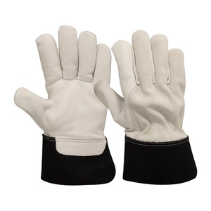 Gants de travail en cuir de vachette pour hommes avec poignet extensible résistant aux coupures gants de travail de sécurité en cuir - Product Image 3