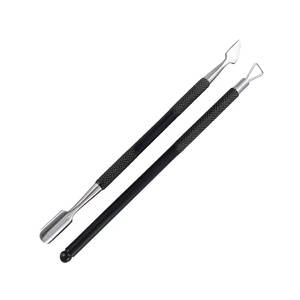 Pousse-ongles double tête réutilisable en acier inoxydable pour manucure avec poignée texturée - Product Image 5